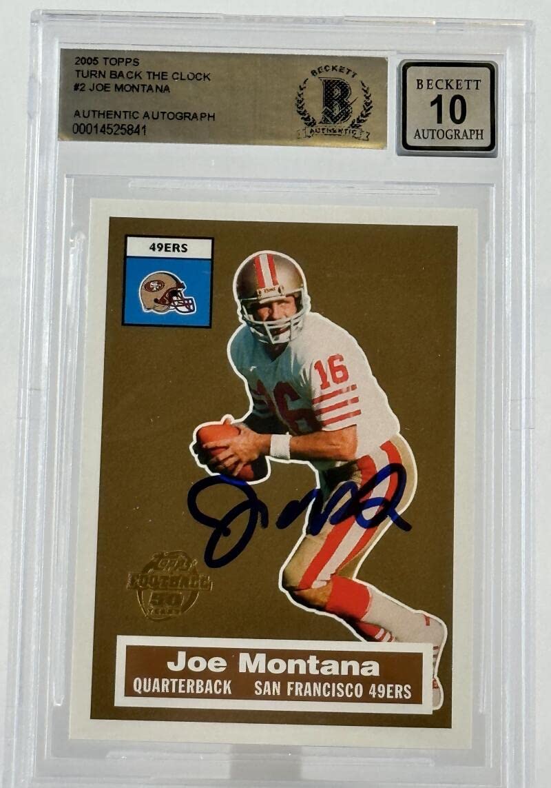 2005 Topps Turn Back the Clock #2 Joe Montana Auto SF 49ers BGS Autograph 10