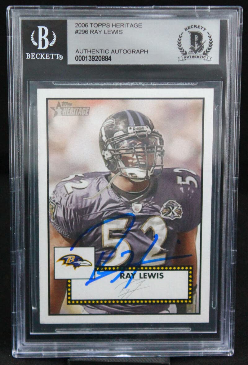 2006 Topps Heritage #296 Ray Lewis Baltimore Ravens BGS Autograph 10