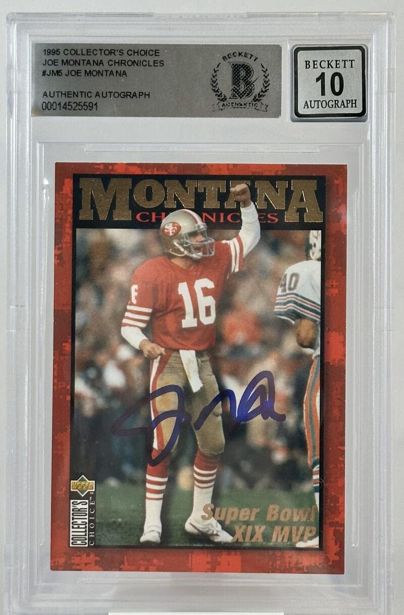 1995 Collector's Choice Joe Montana #JM5 Auto San Francisco 49ers BGS Auto 10