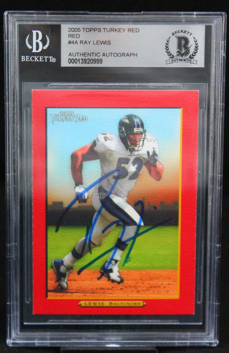 2005 Topps Turkey Red #4A Ray Lewis Baltimore Ravens BGS Autograph 10