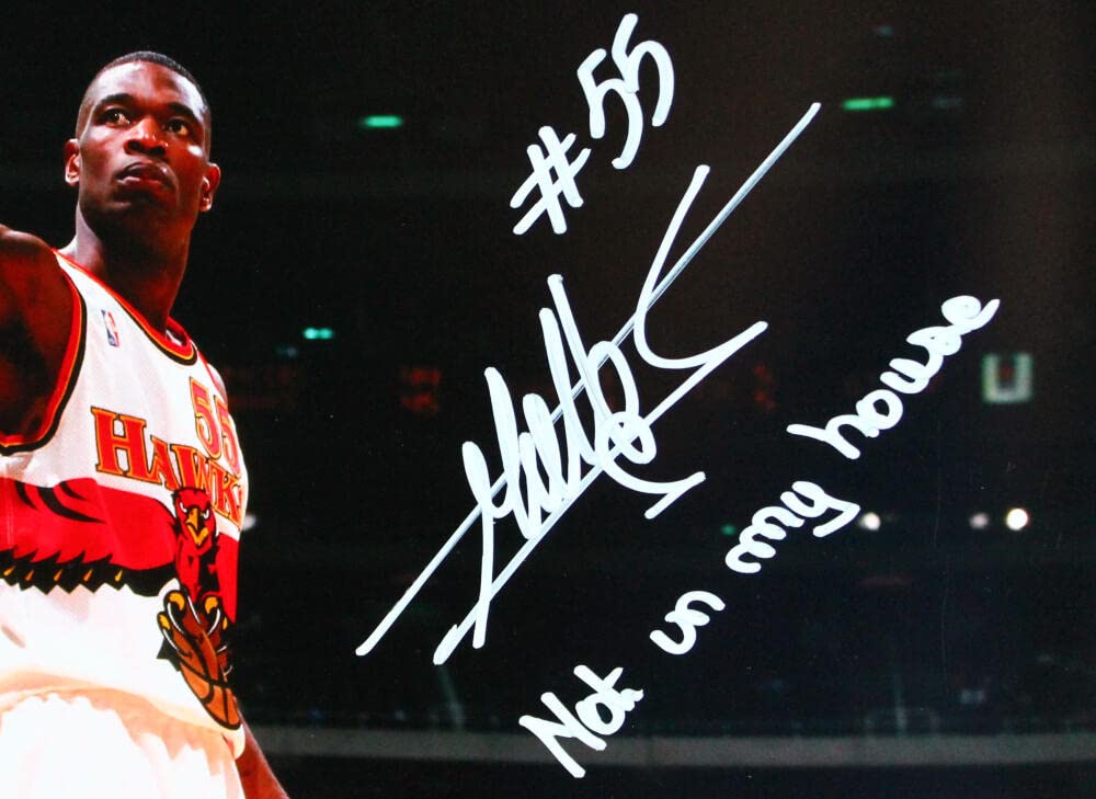Dikembe Mutombo Autographed Atl. Hawks 16x20 Finger Photo w/Insc.-Beckett W Holo
