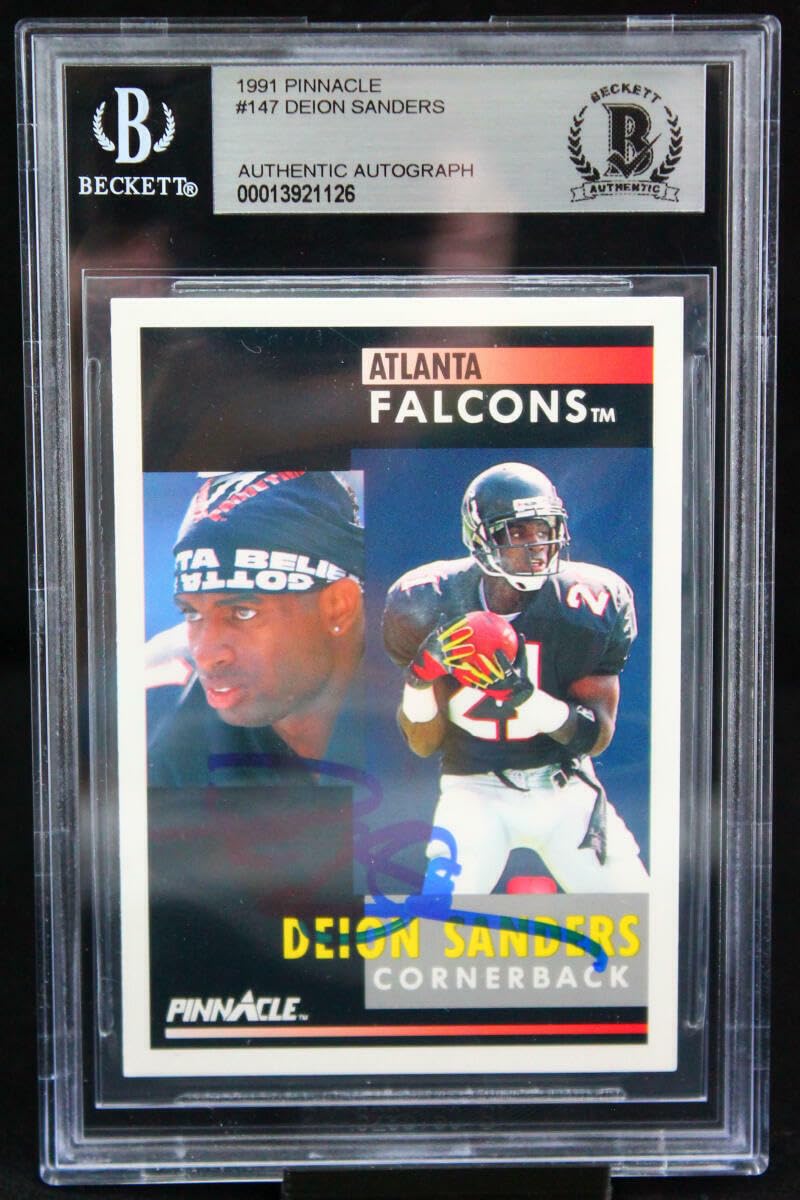 1991 Pinnacle #147 Deion Sanders Atlanta Falcons BGS Autograph 10