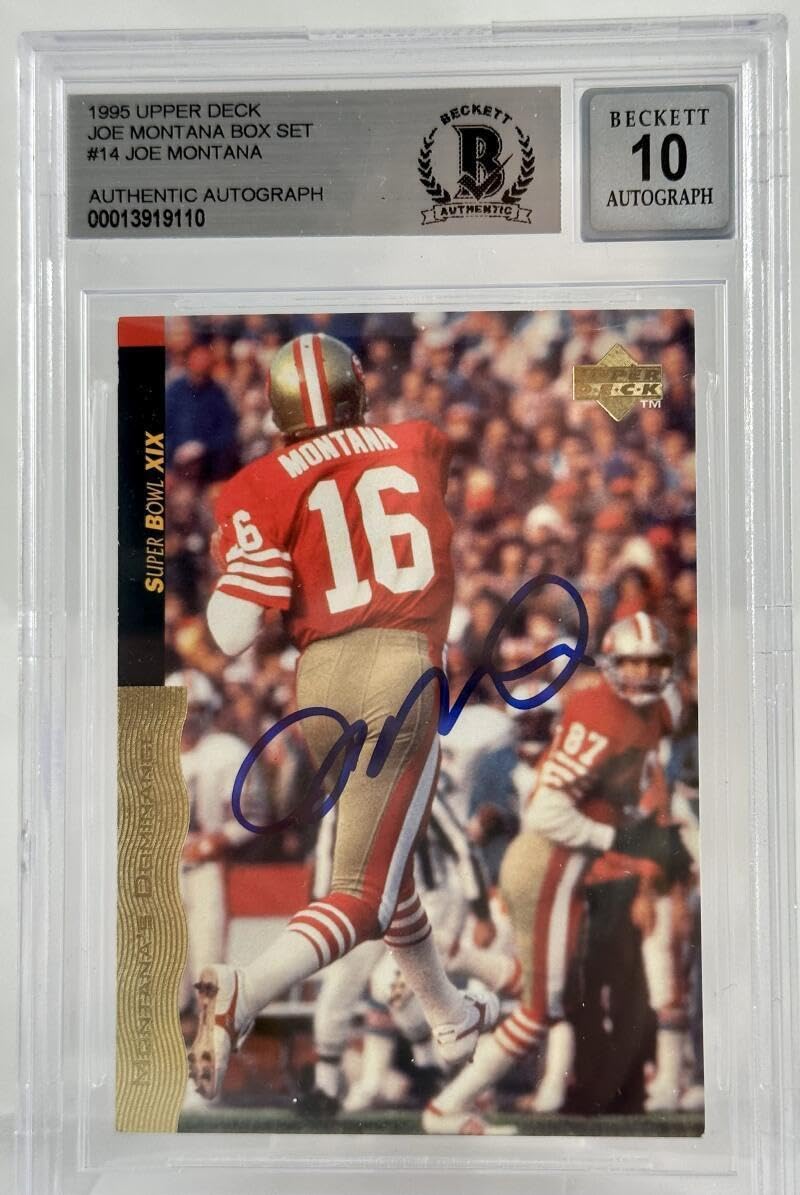 1995 Upper Deck Box Set #14 Joe Montana Auto SF 49ers BGS Autograph 10