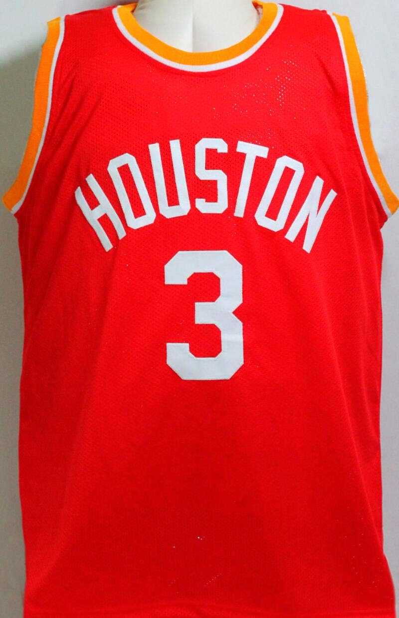 Steve Francis Autographed Red w/ Yellow Pro Style Jersey- Beckett Witness *Black