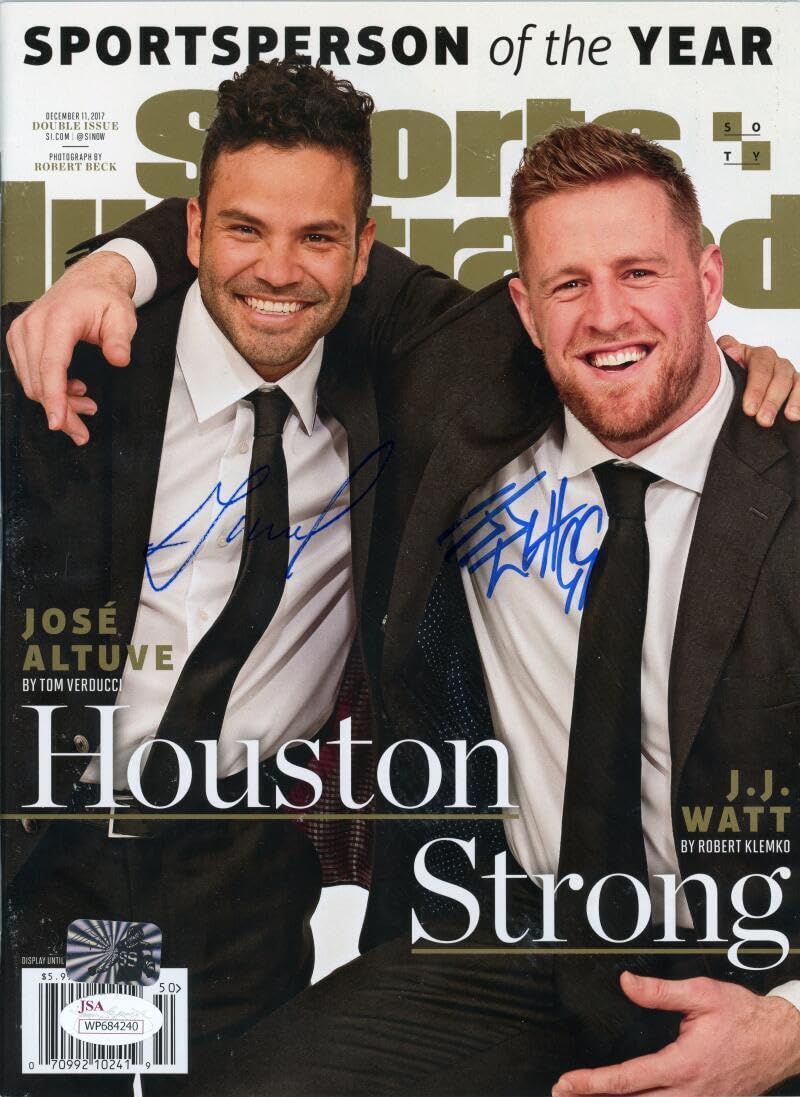 JJ Watt/Jose Altuve Autographed Sports Illustrated 2017 Magazine - JSA W Auth