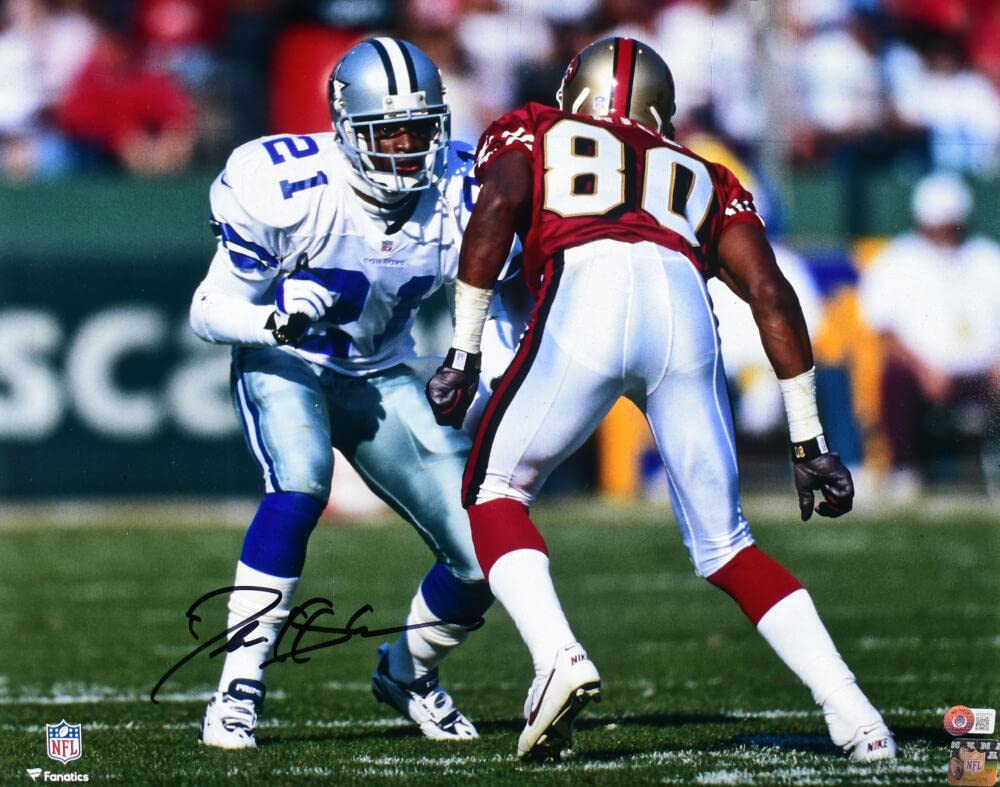 Deion Sanders Signed Dallas Cowboys 16x20 Face Off Photo - Beckett W Hologram