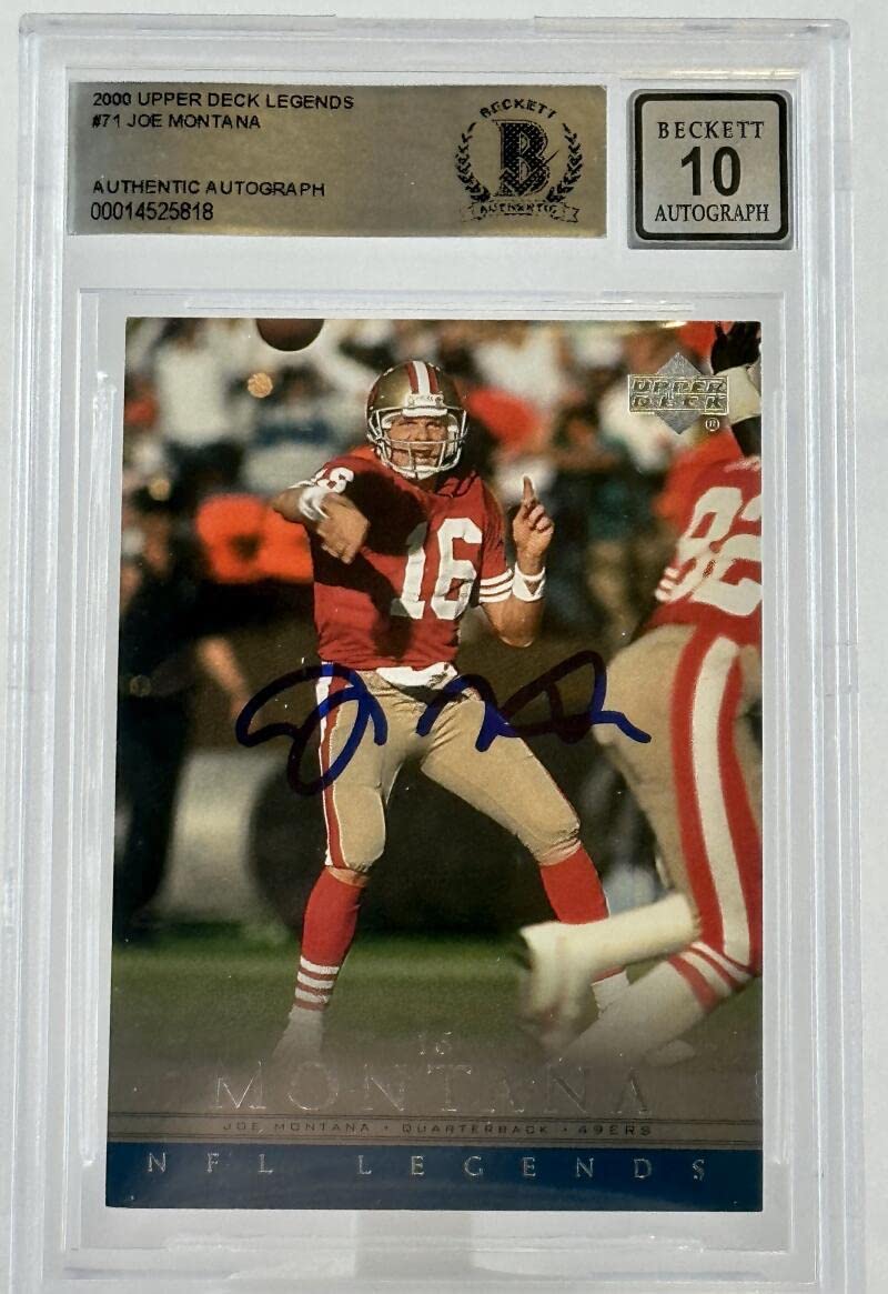 2000 Upper Deck Legends #71 Joe Montana Auto SF 49ers BGS Autograph 10