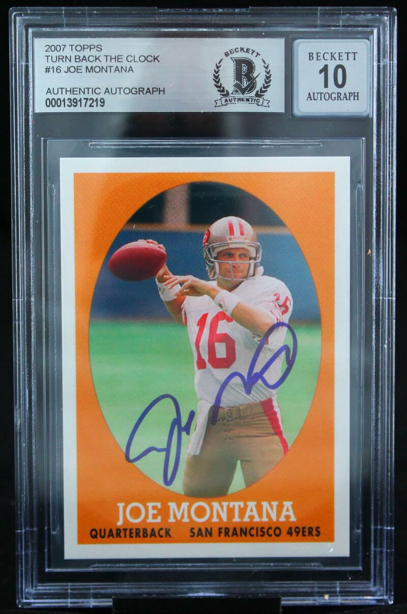 2007 Topps Turn Back the Clock #16 Joe Montana Auto SF 49ers BGS Autograph 10