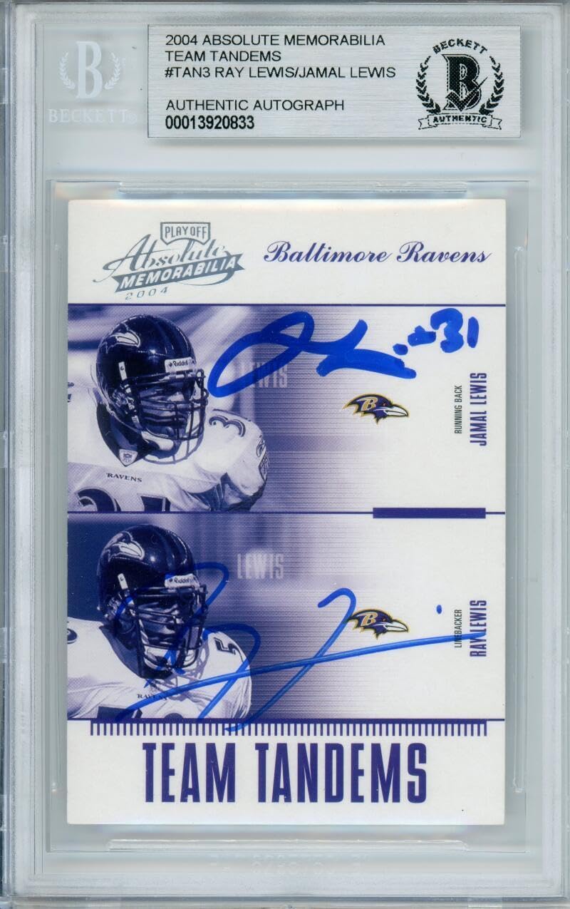 2004 Absolute Memorabilia Team Tandems #TAN3 Ray Lewis / Jamal Lewis Ravens BGS