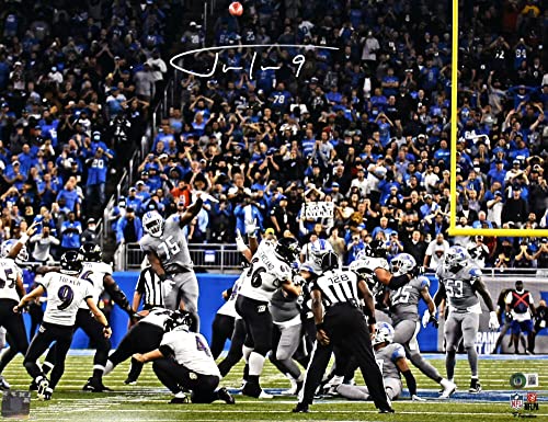 Justin Tucker Autographed Baltimore Ravens 16x20 66 yd. FG Photo-Beckett W Holo