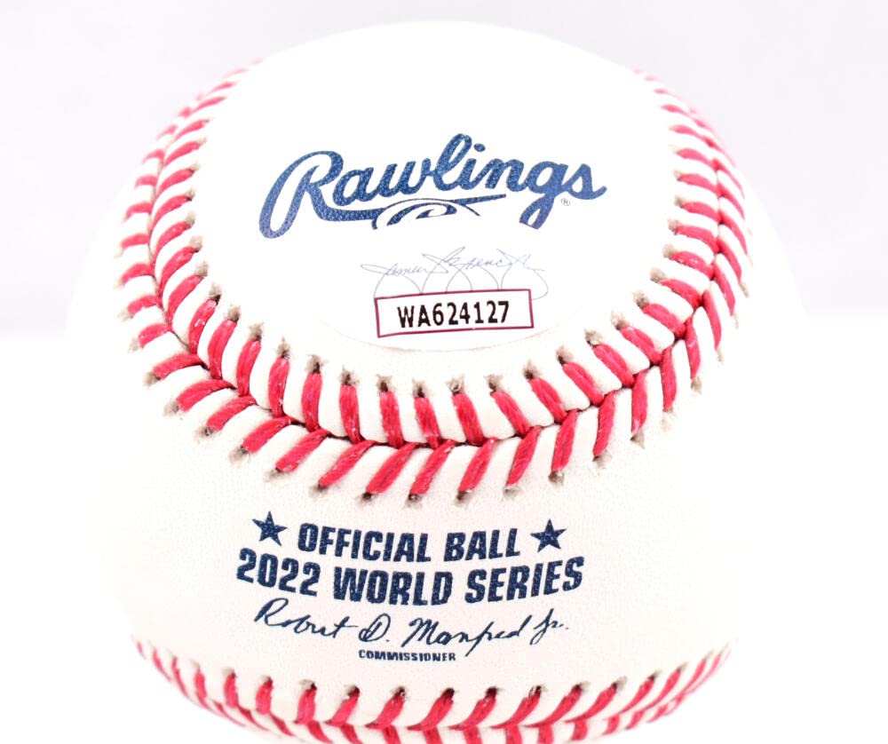 Chas McCormick Autographed Rawlings OML 2022 WS Baseball w/WS Champs- JSA W