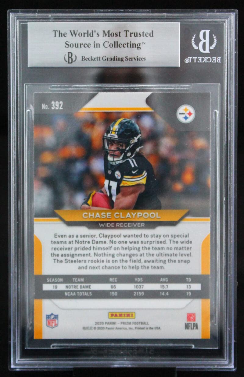 2020 Panini Prizm #392 Chase Claypool Pittsburgh Steelers BGS Auto 10