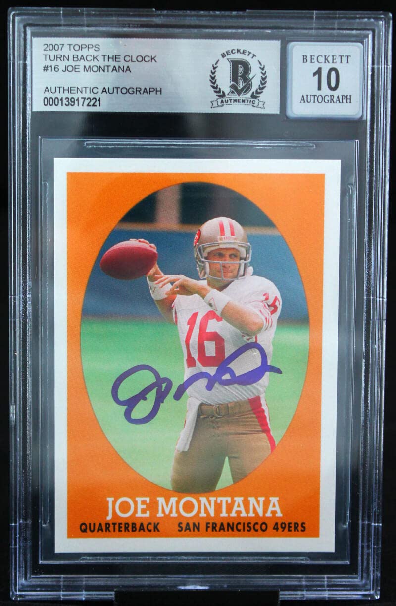 2007 Topps Turn Back the Clock #16 Joe Montana Auto SF 49ers BGS Autograph 10