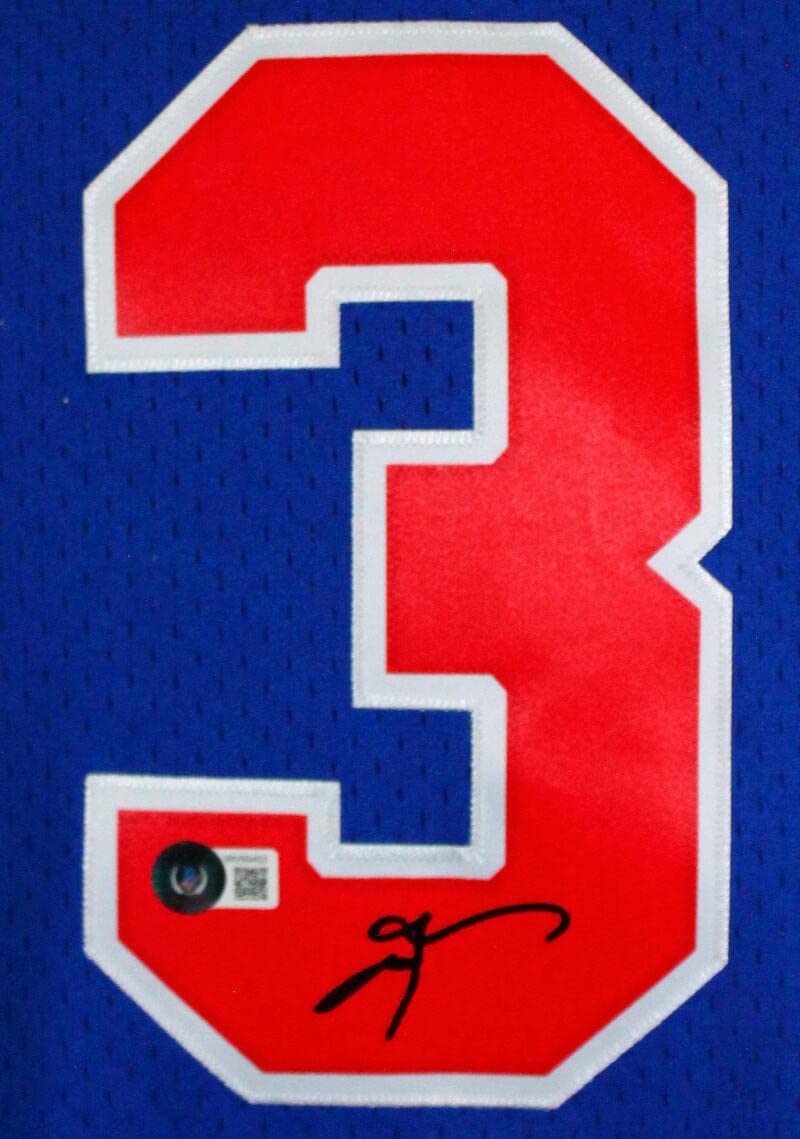 Allen Iverson Singed 76ers Blue M&N Hardwood Classic Swingman Jersey-BA W Holo