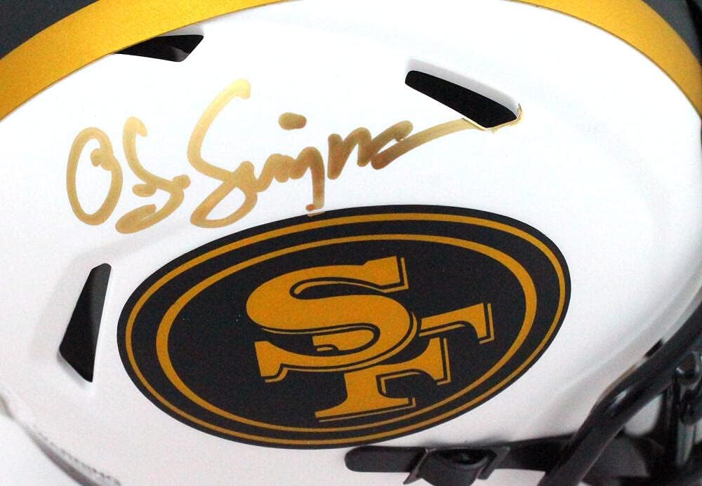 OJ Simpson Autographed San Francisco 49ers Lunar Speed Mini Helmet- JSA W *Gold