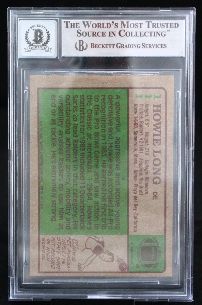 1984 Topps #111 Howie Long Auto Oakland Raiders BGS Autograph 10