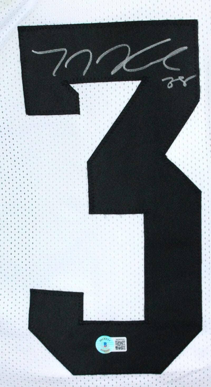 TJ Hockenson Autographed White College Style Jersey *3- Beckett W Hologram