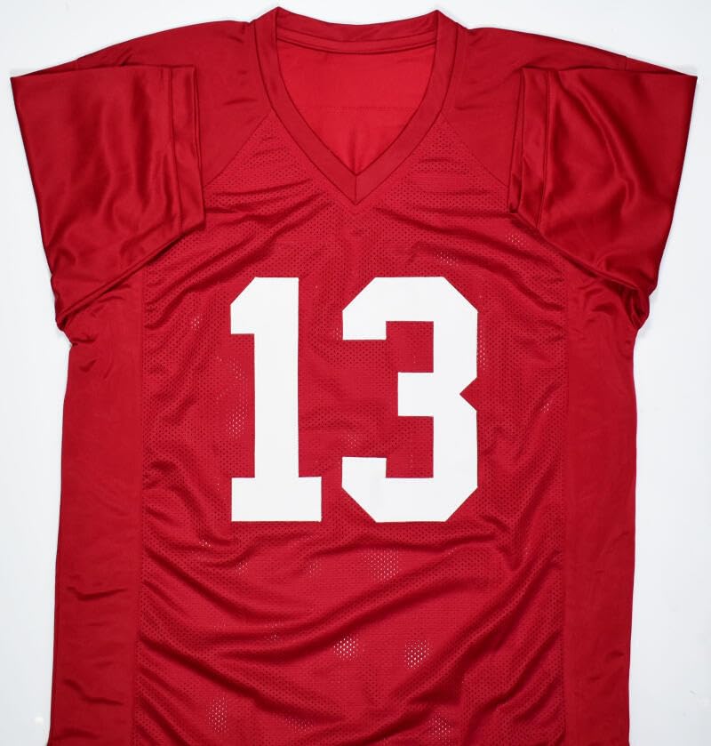 George Teague Autographed Crimson College Style Jersey w/ 92 Champs - Prova