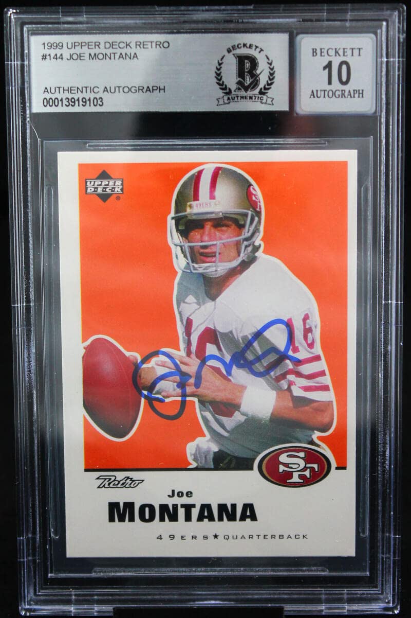 1999 Upper Deck Retro #144 Joe Montana Auto SF 49ers BGS Autograph 10