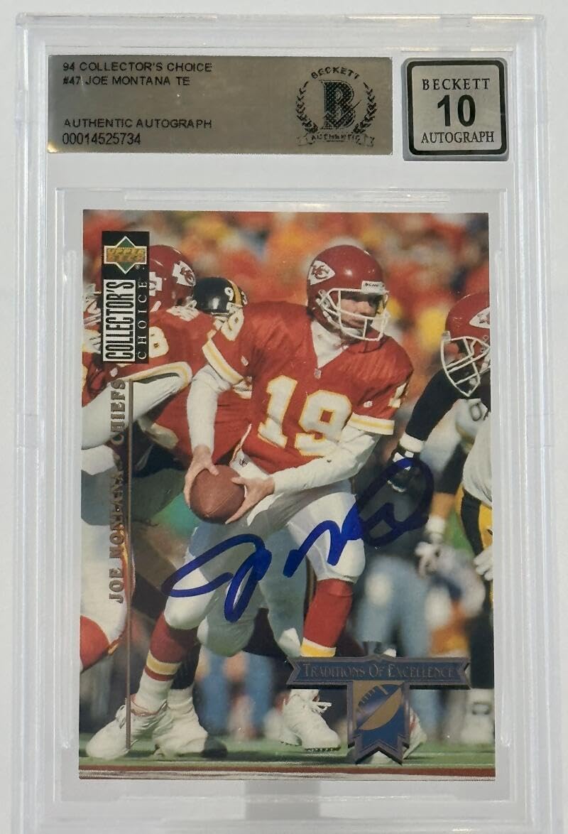 1994 UD Collector's Choice #47 Joe Montana Auto Kansas City Chiefs BGS Autograph