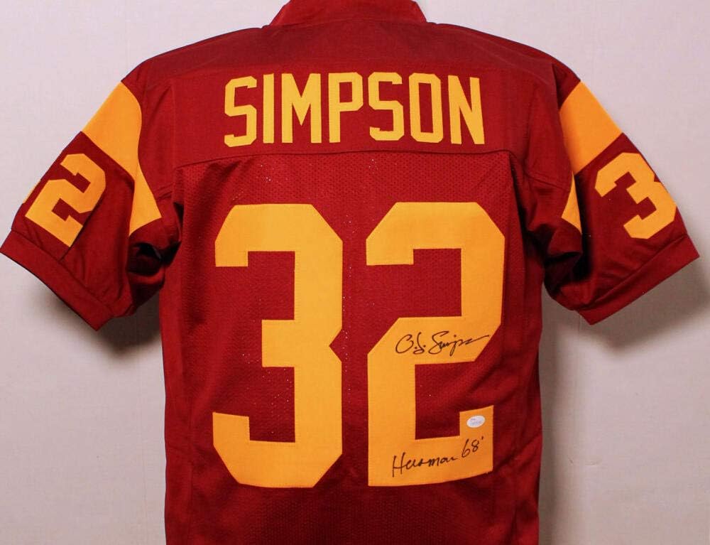 O.J. Simpson Signed Maroon College Style Jersey w/ Heisman - JSA W Auth *TM2