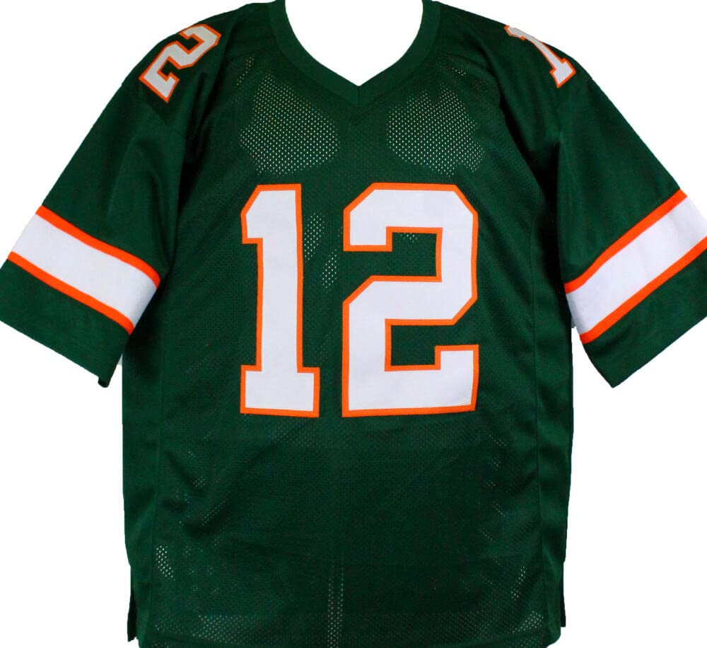 Jim Kelly Autographed Green College Style Jersey-Beckett W Hologram *Black