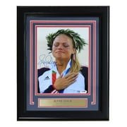 Jennie Finch Signed Framed 8x10 USA Softball Photo 04 Gold Inscribed PSA/DNA - Sports Integrity