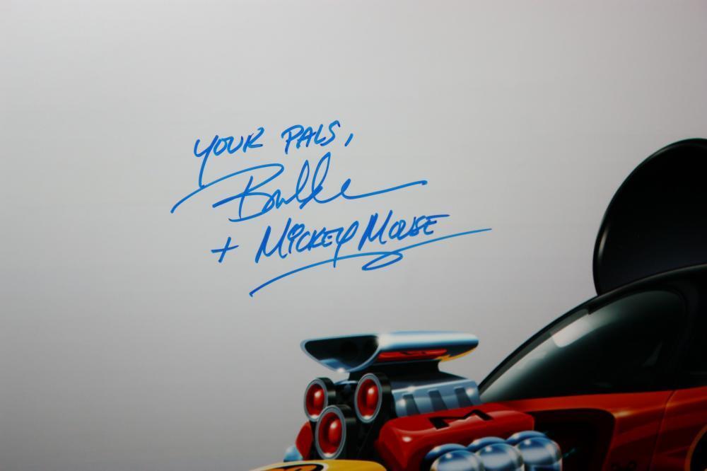 Bret Iwan Autographed Mickey Mouse w/ Race Car 16x20 Photo- JSA Authenticated