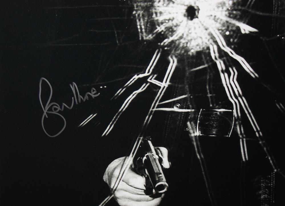 Roger Moore Autographed 16x20 James Bond Shattered Glass - JSA Authenticated