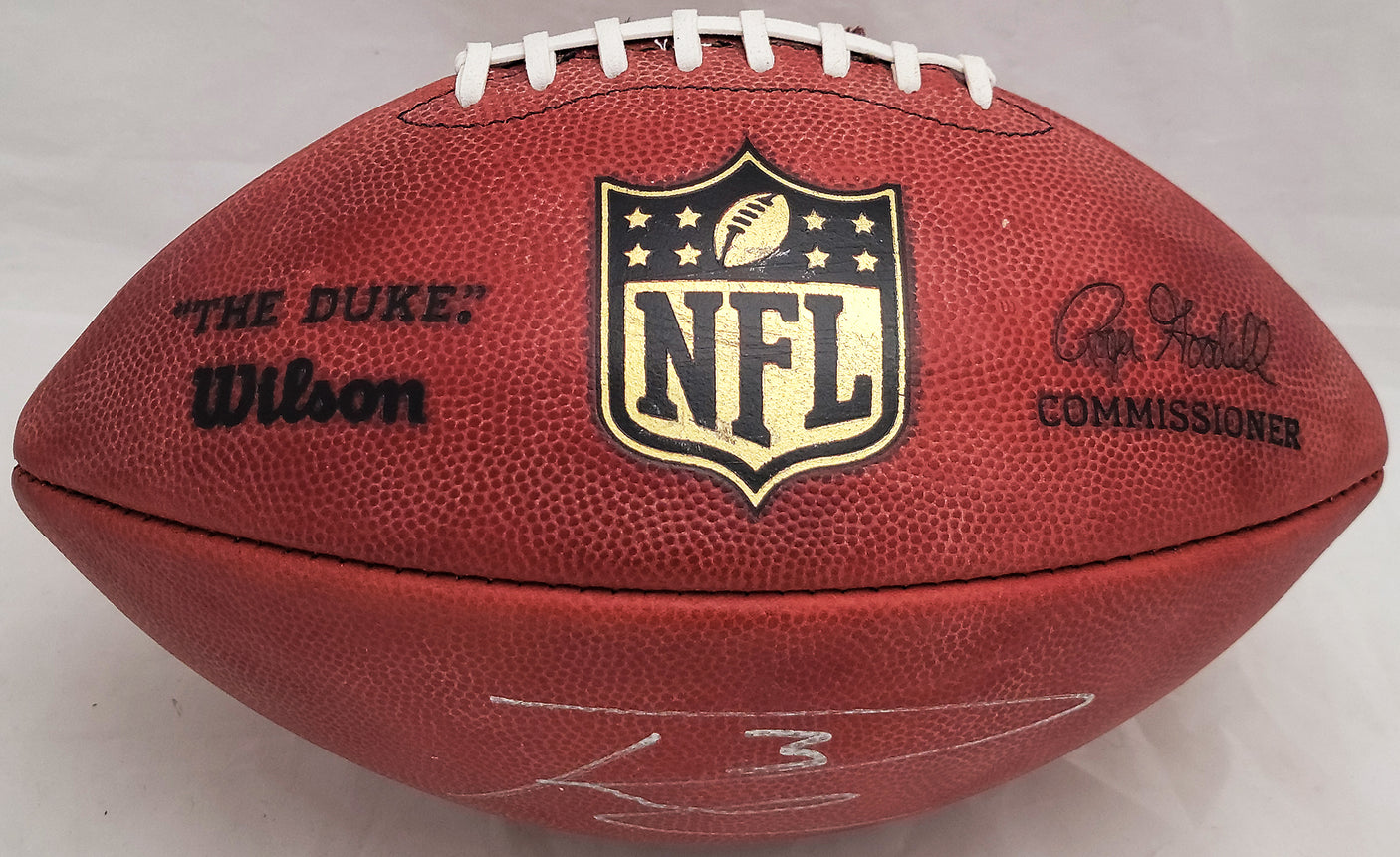 Russell Wilson Autographed Official NFL Leather Football Seattle Seahawks Beckett BAS QR #BF24939