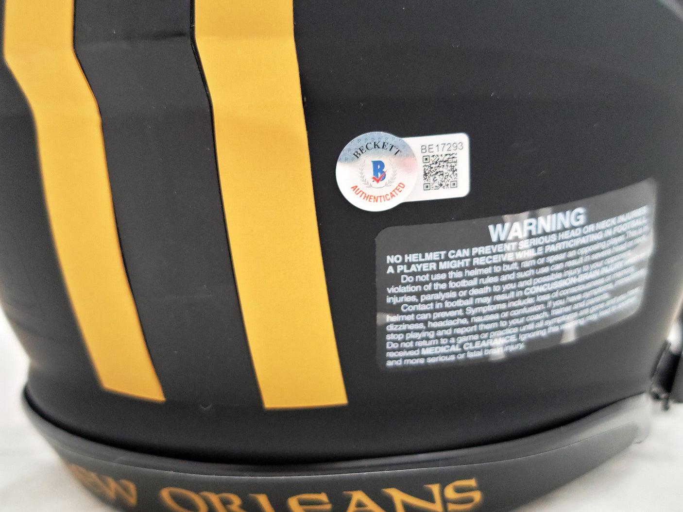 Jameis Winston Autographed New Orleans Saints Eclipse Black Full Size Replica Speed Helmet "Who Dat" Beckett BAS QR #BE17293