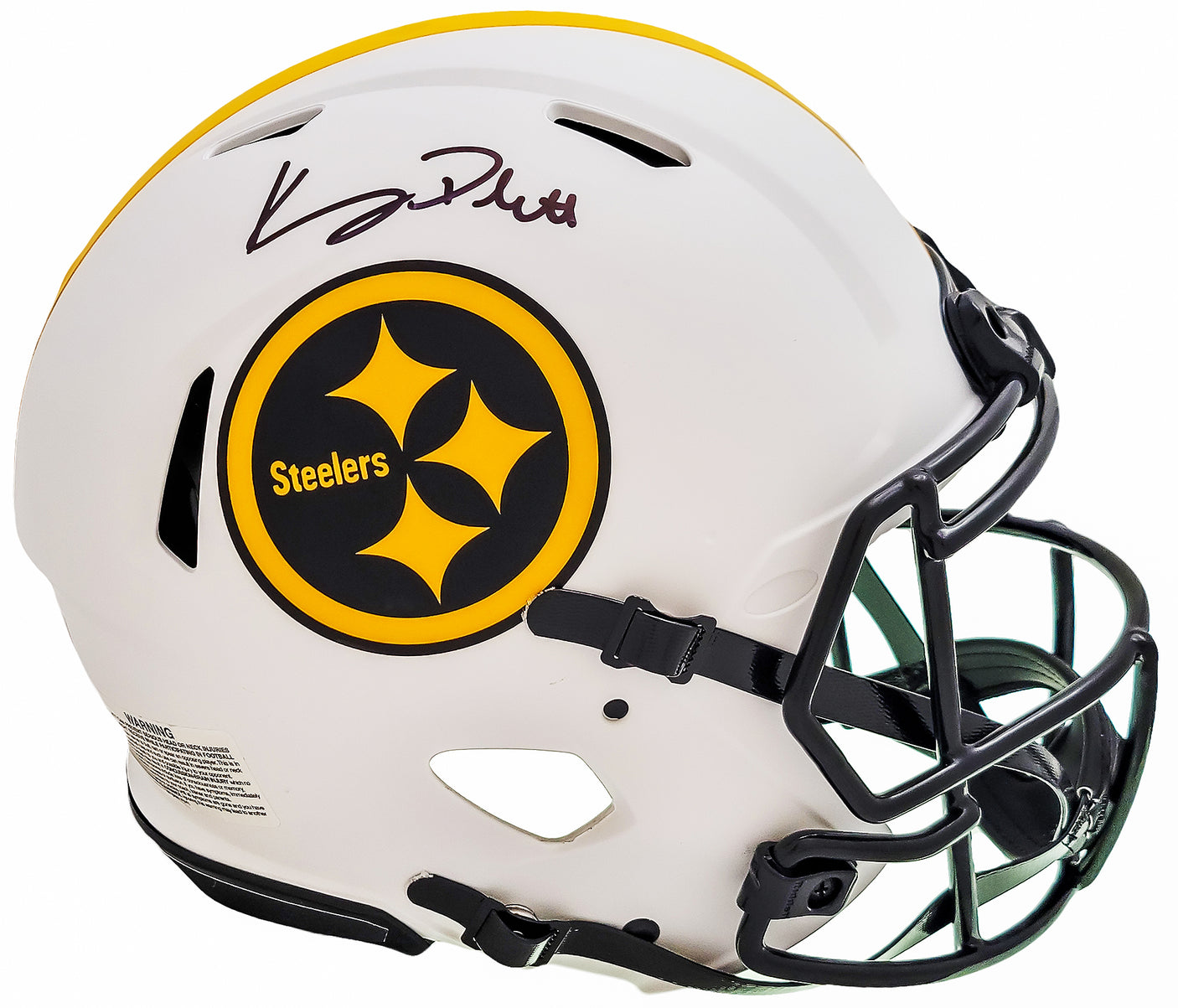 Kenny Pickett Autographed Pittsburgh Steelers Lunar Eclipse White Full Size Authentic Speed Helmet Beckett BAS QR Stock #205922