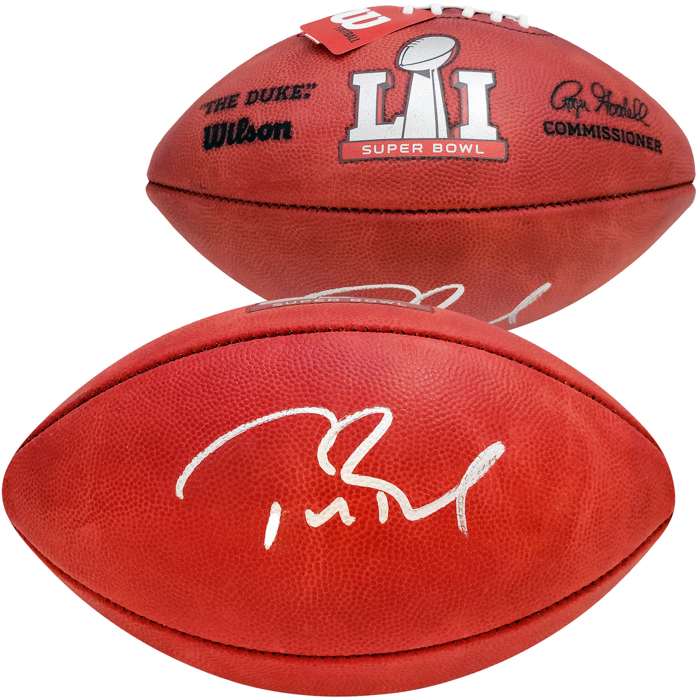 Tom Brady Autographed Official SB LI Leather Football New England Patriots Fanatics Holo Stock #205689