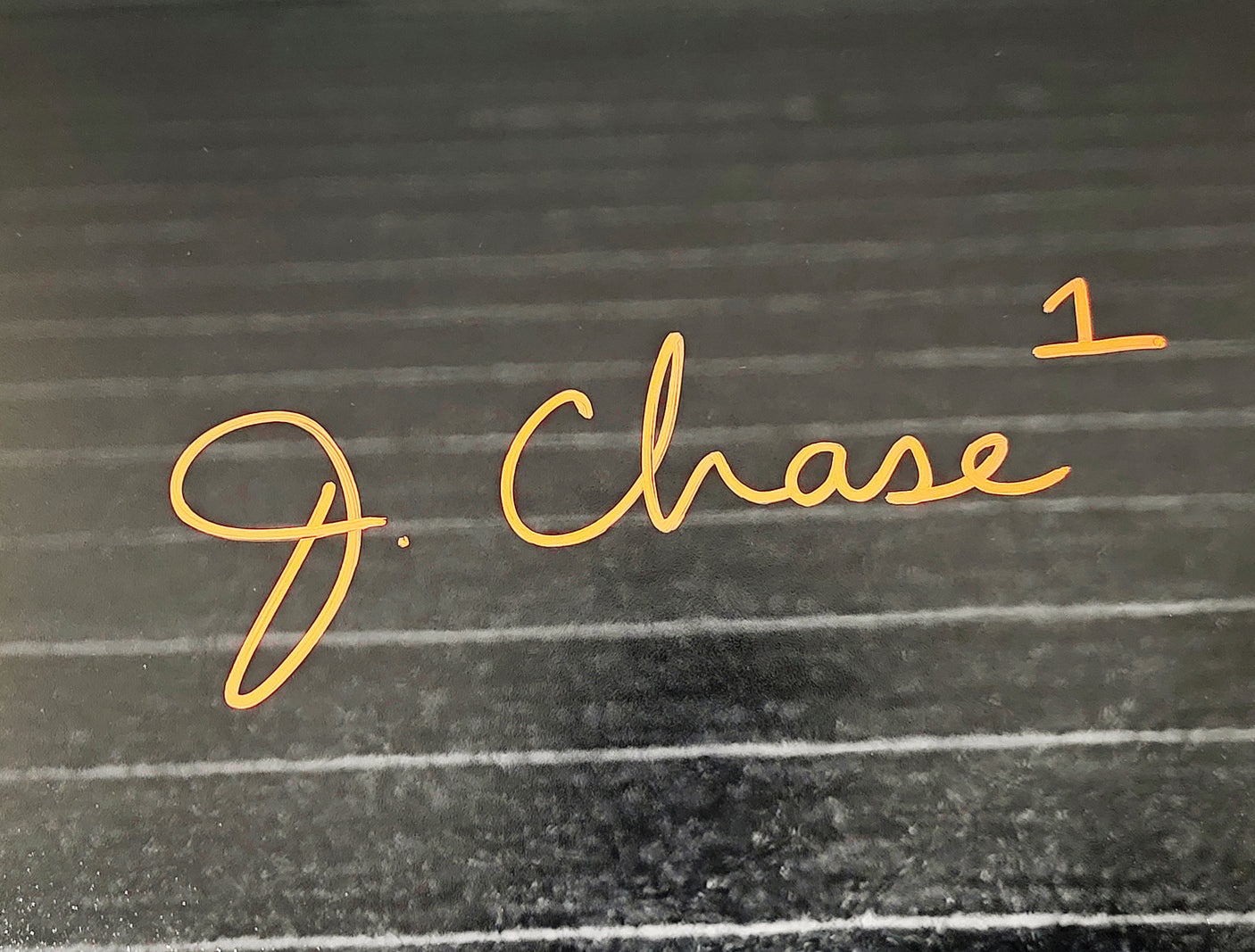 Ja'Marr Chase Autographed 16x20 Photo Cincinnati Bengals Spotlight Beckett BAS QR Stock #205626