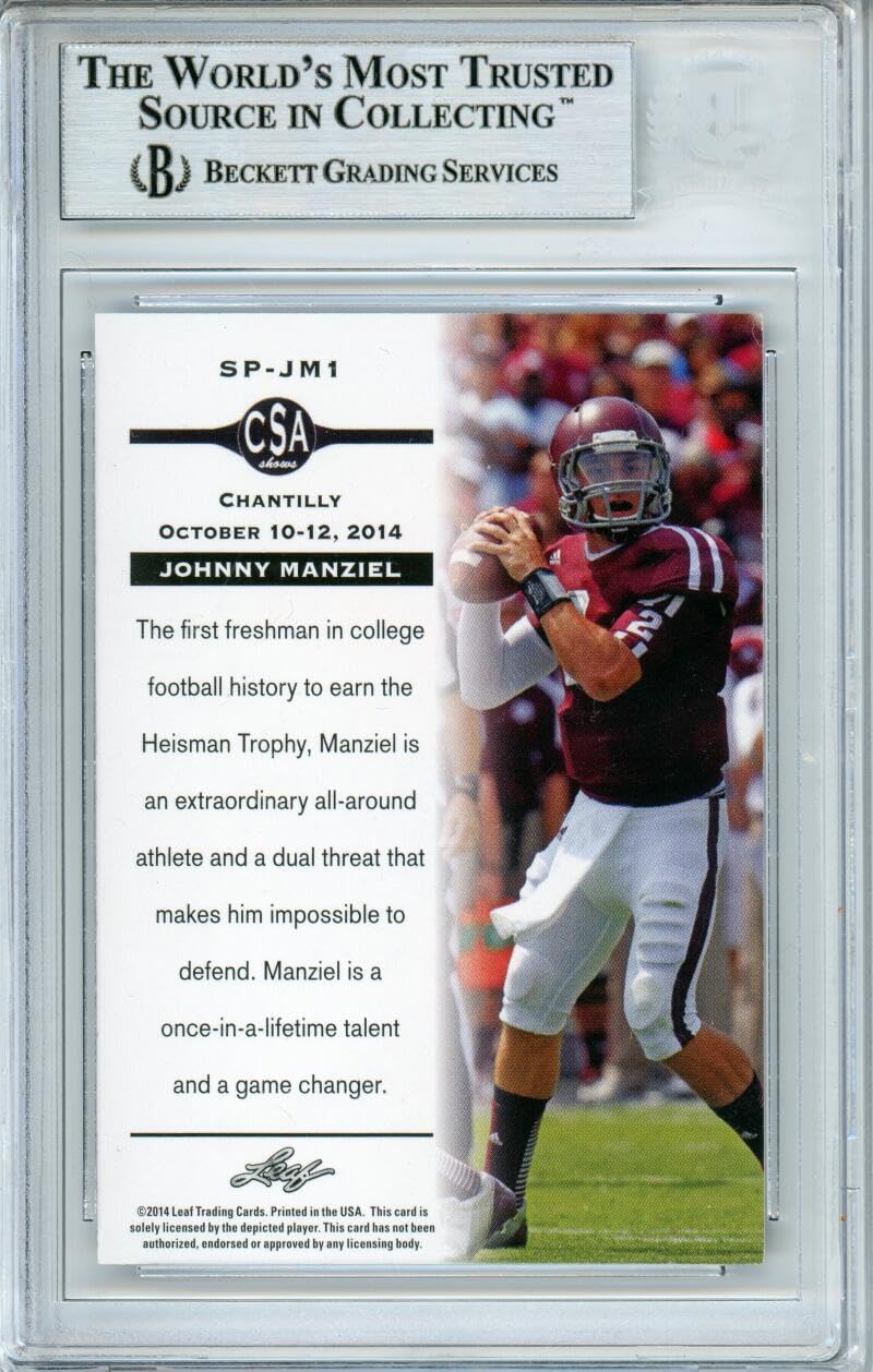 2014 Leaf TRISTAR Promo #SPJM1 Johnny Manziel RC A&M BGS Autograph 10