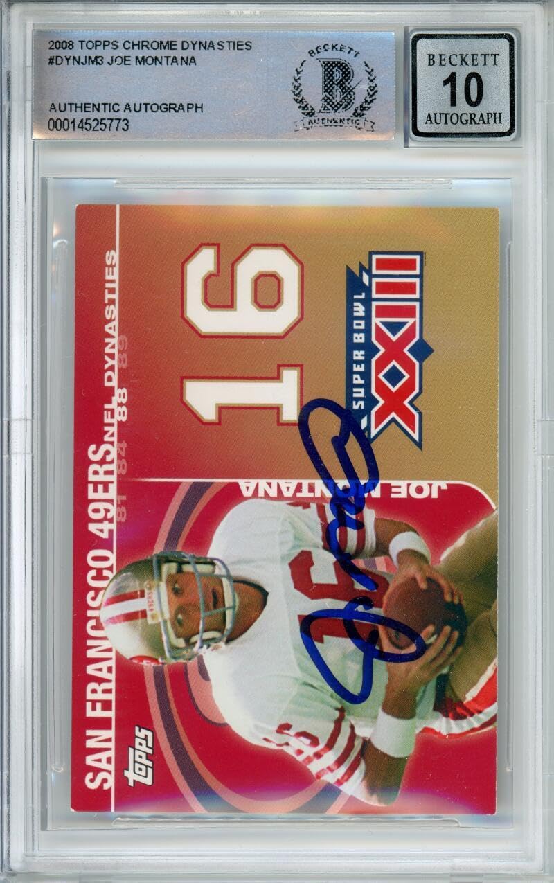 2008 Topps Chrome Dynasties #DYNJM3 Joe Montana San Francisco 49ers BGS Auto
