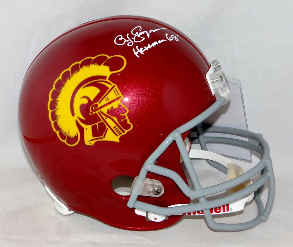 O. J. Simpson Heisman Signed USC Trojans F/S Riddell Helmet- JSA W Auth *White
