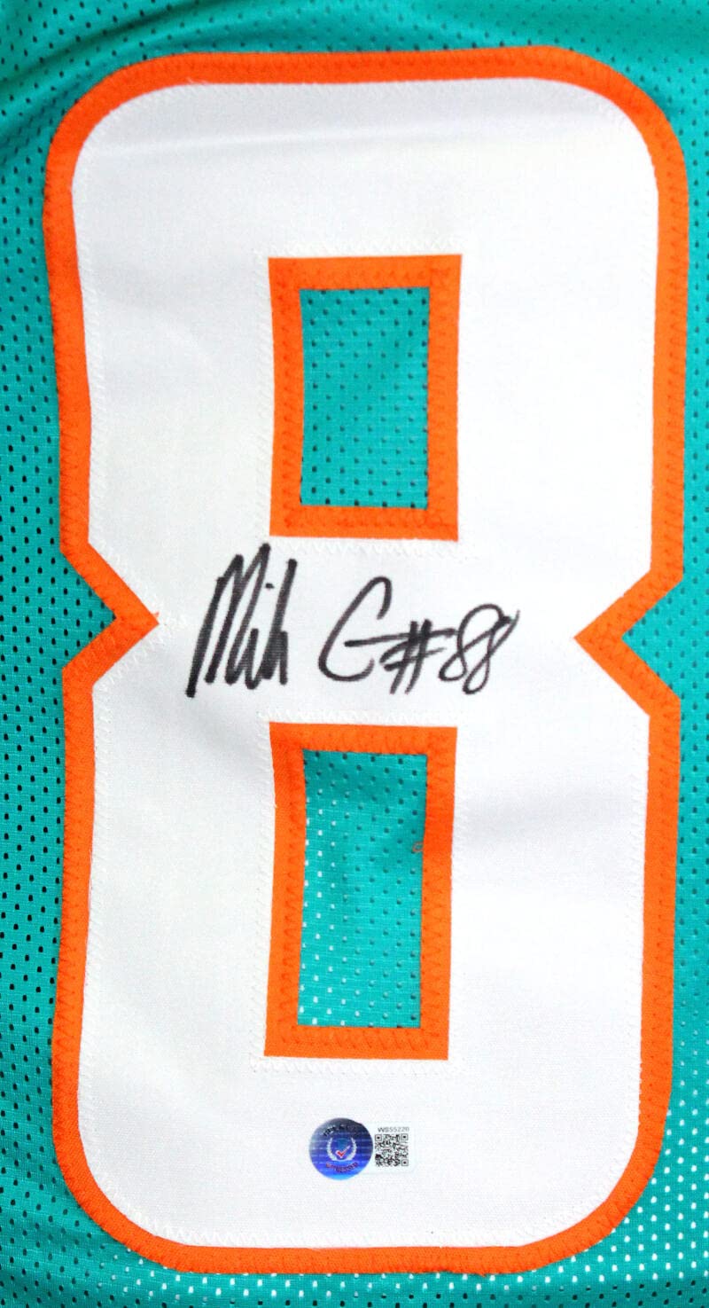 Mike Gesicki Autographed Teal Pro Style Jersey-Beckett W Hologram *Black