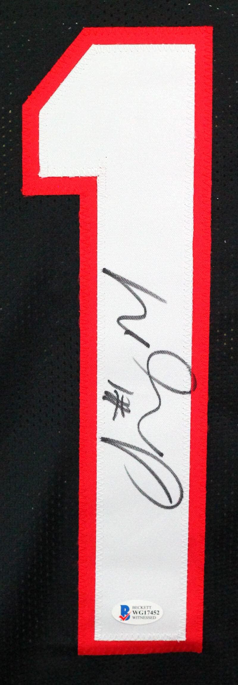 Sony Michel Autographed Black College Style Jersey - Beckett W *Black