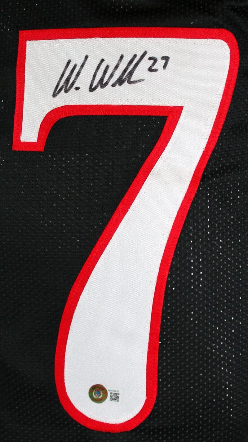 Wes Welker Autographed Black College Style Jersey-Beckett W Hologram *Black