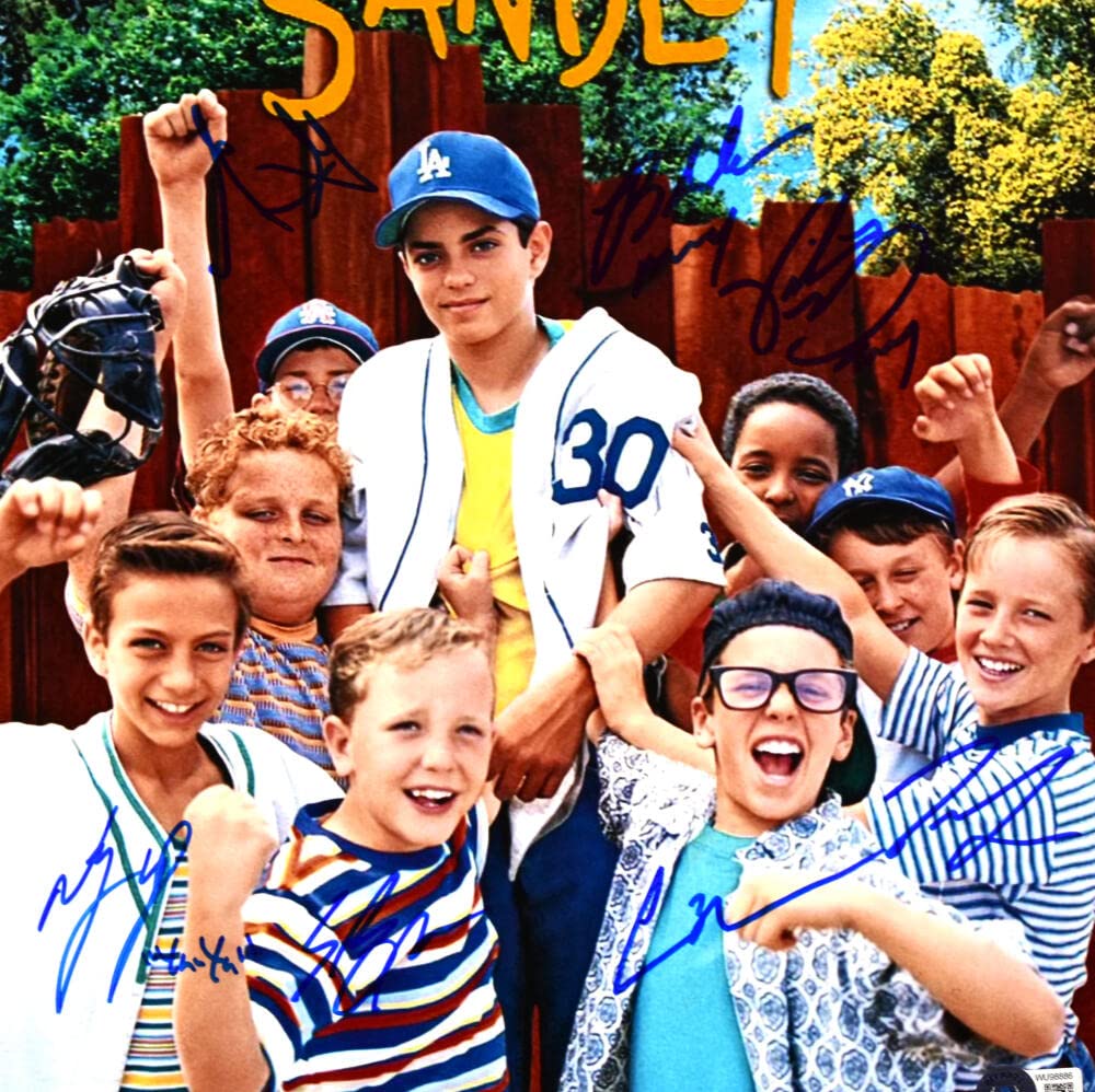 The Sandlot Autographed 11x14 Movie Photo w/7 Actors -Beckett W Hologram *Blue