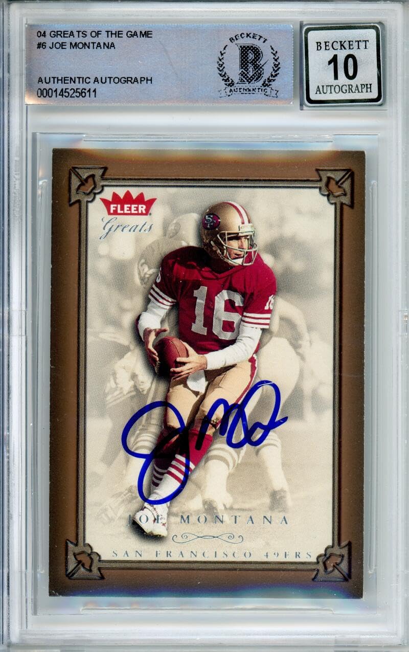 2004 Fleer Greats of the Game #6 Joe Montana Auto San Francisco 49ers BGS Auto