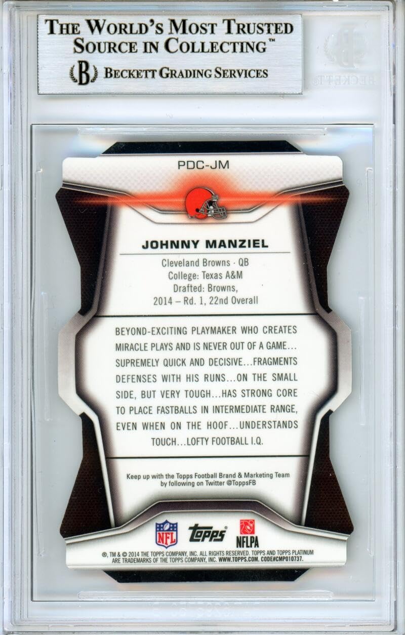 2014 Topps Platinum Die Cut #PDCJM Johnny Manziel RC Cleveland Browns BGS Auto