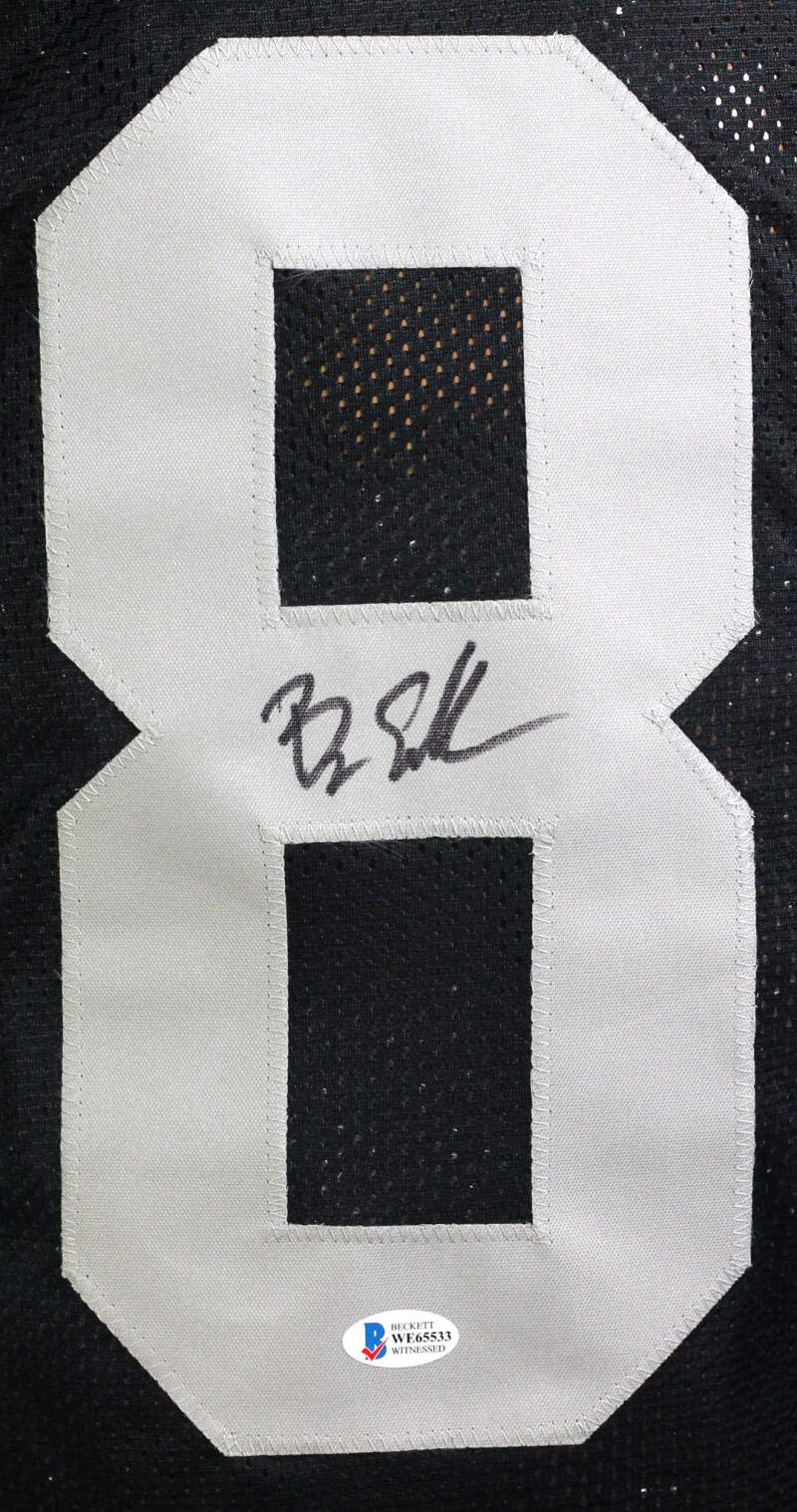 Bryan Edwards Autographed Black Pro Style Jersey - Beckett W Auth *8