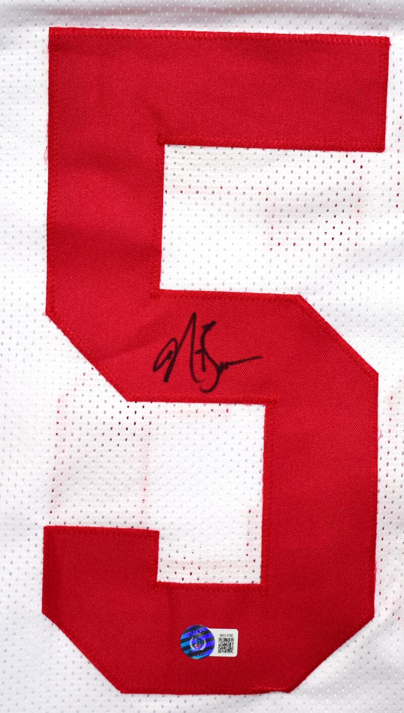 NaVorro Bowman Autographed White Pro Style Jersey- Beckett W Hologram *Black