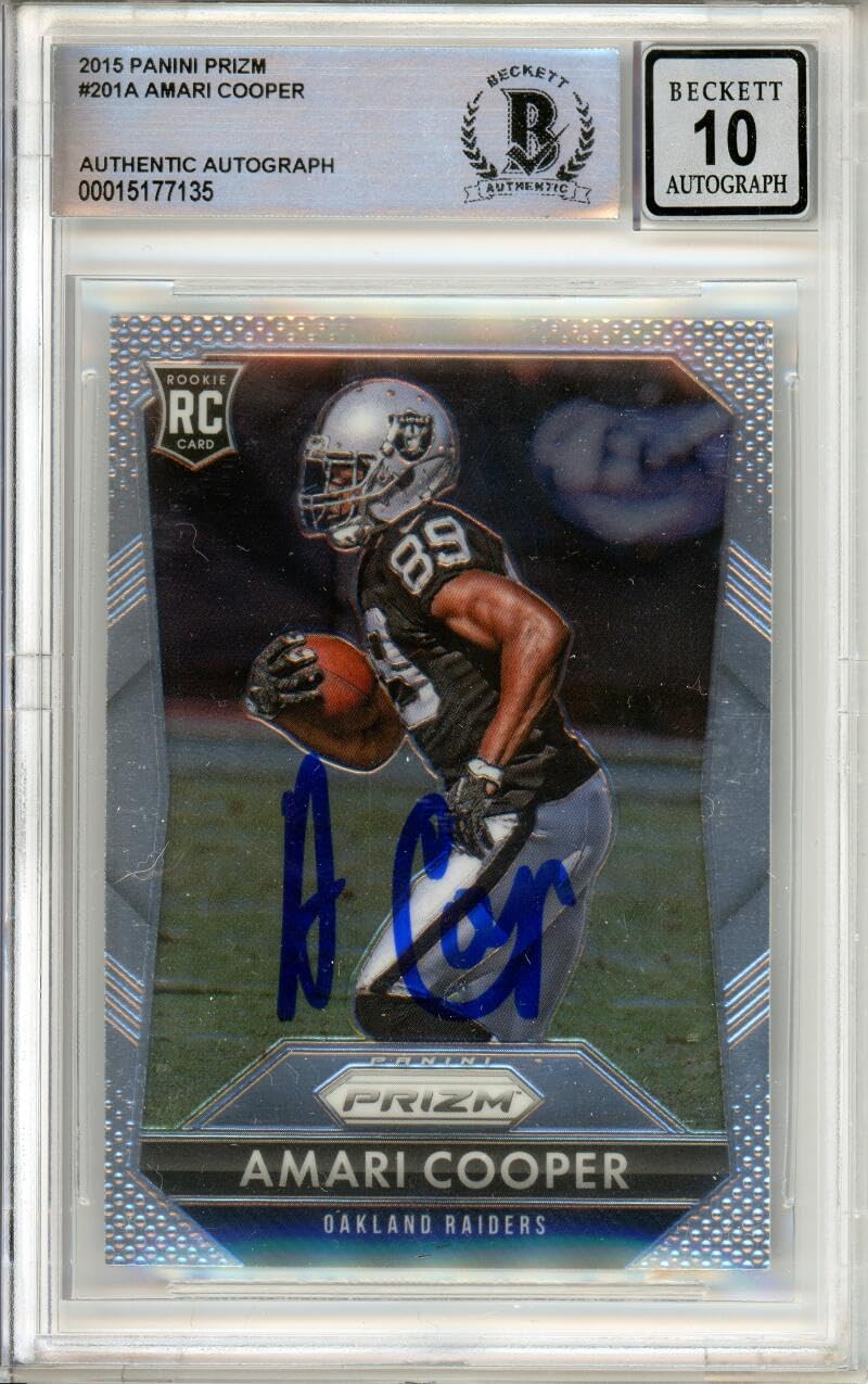 2015 Panini Prizm #201A Amari Cooper RC Raiders BGS Autograph 10