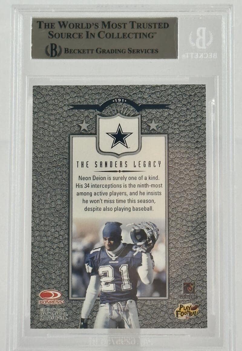1997 Leaf Legacy #191 Deion Sanders Dallas Cowboys Autograph Beckett Authentic