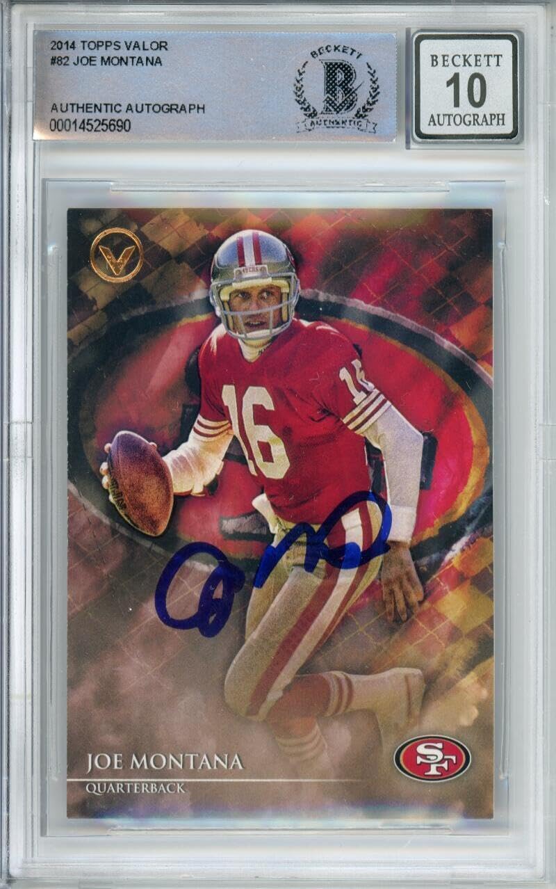 2014 Topps Valor #82 Joe Montana San Francisco 49ers BGS Autograph 10