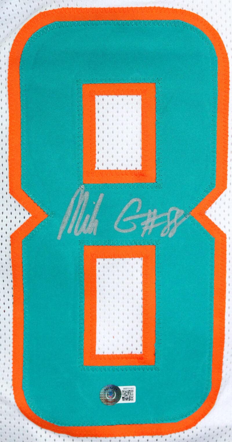 Mike Gesicki Autographed White Pro Style Jersey-Beckett W Hologram *Silver