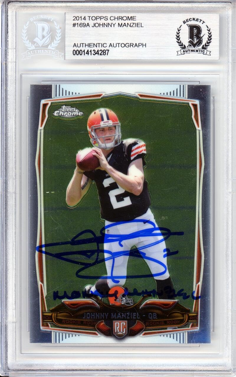 2014 Topps Chrome #169A Johnny Manziel RC Cleveland Browns BGS Autograph 10